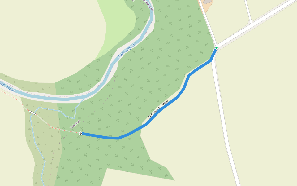 St Oswald's Way walking route map in Felton