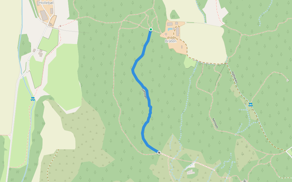 Gullstien walking route map in Knapstad