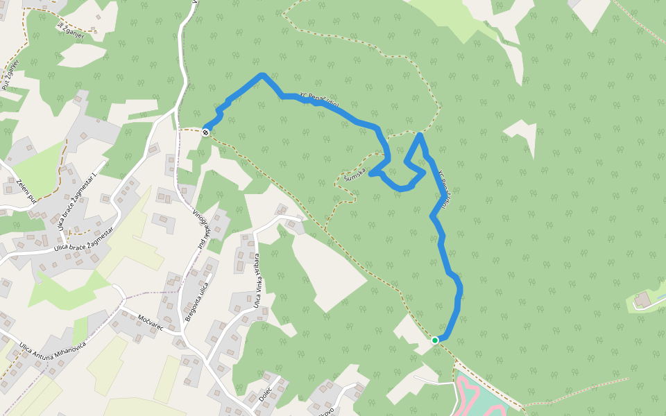 XC Pepač (dio) walking route map in Prigorje Brdovečko