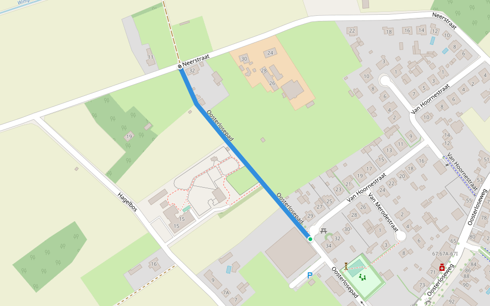 Oosterlose pad walking route map in Geel