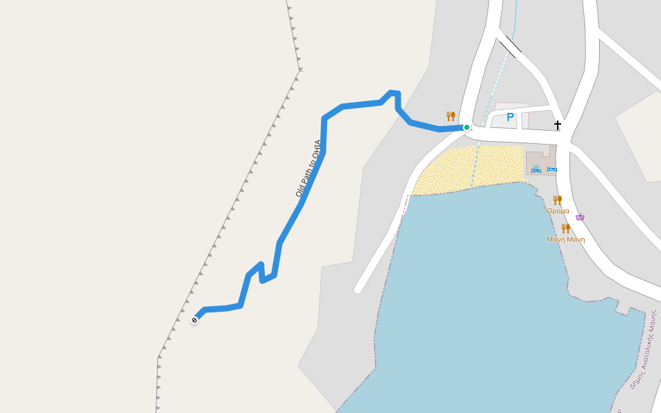 Old Path to OHIA walking route map in Gerolimenas