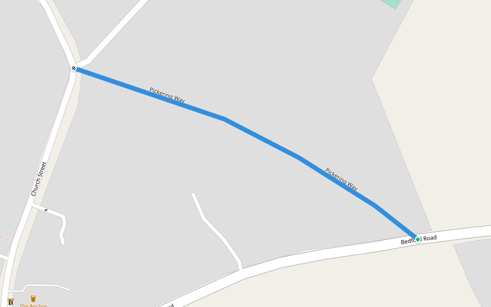 Pickering Way walking route map in Aspley Guise