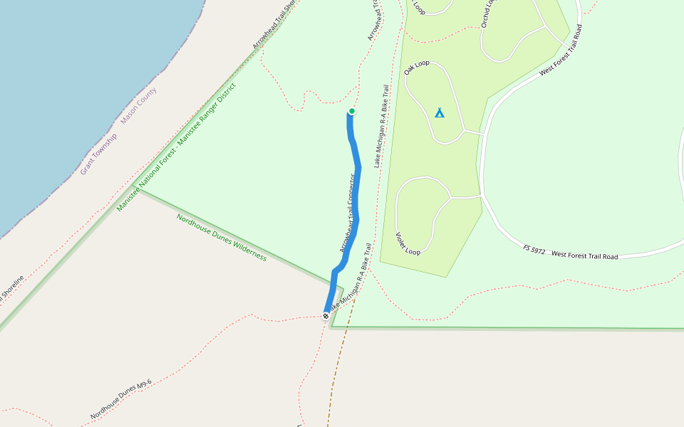 Arrowhead Trail Connector walking route map in Free Soil