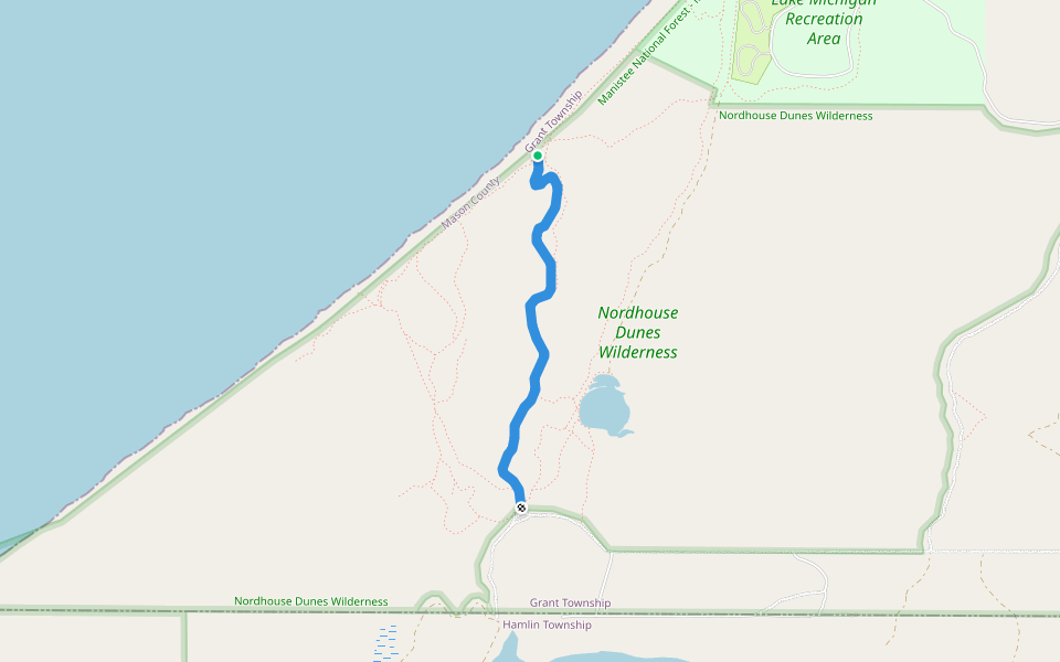 Nordhouse Dunes M9-4 walking route map in Free Soil