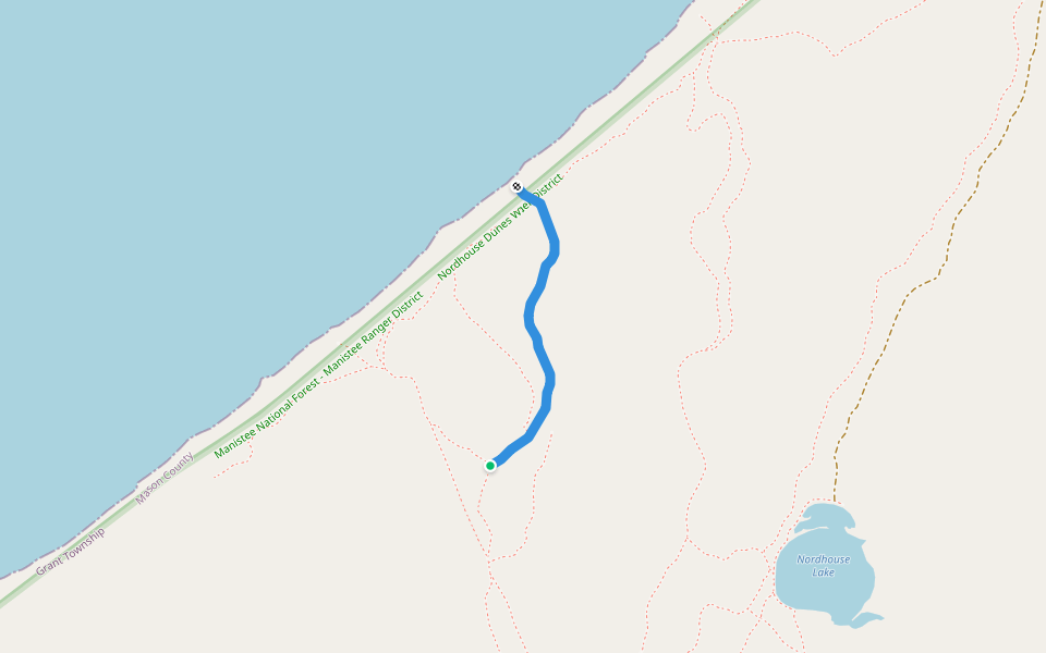 Nordhouse Dunes To Lk Mi M9-2 walking route map in Free Soil