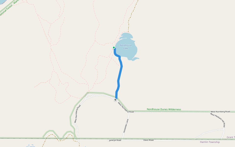 Nordhouse Dunes M9-9 walking route map in Free Soil
