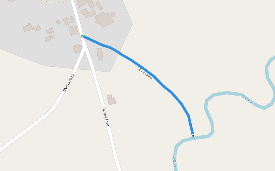 Eme Street walking route map in Ihite Ude
