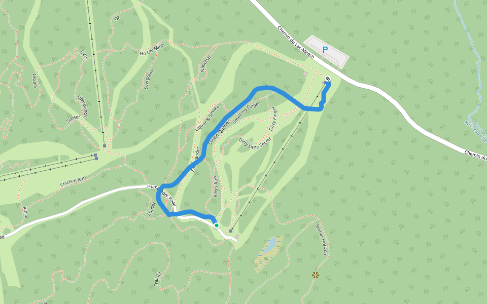 Coupe Québec walking route map in Chelsea