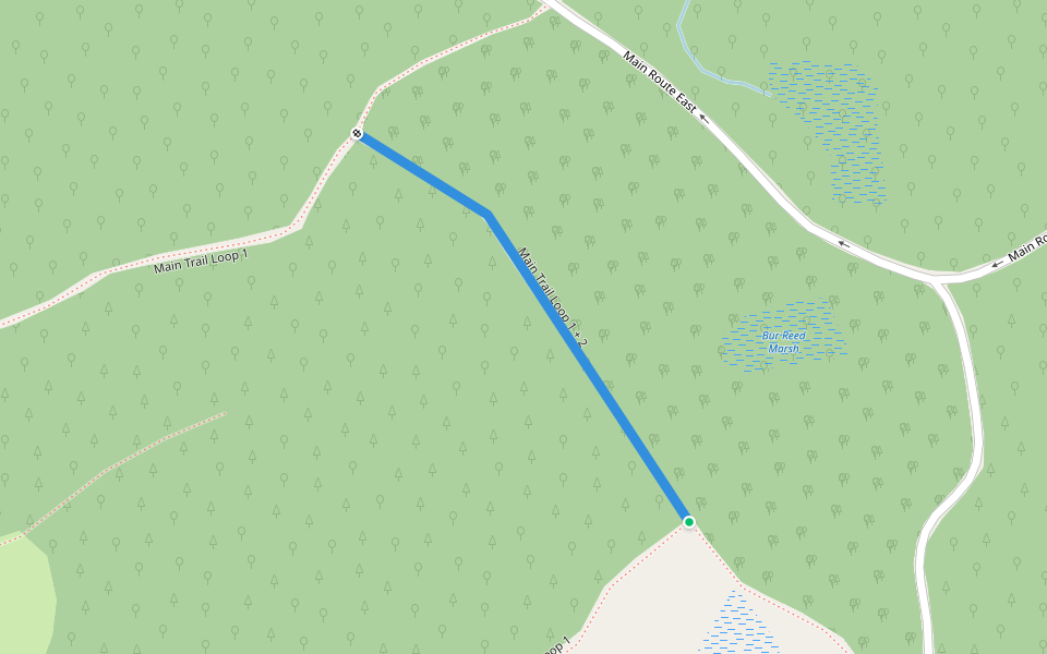 Main Trail Loop 1 + 2 walking route map in Lombard