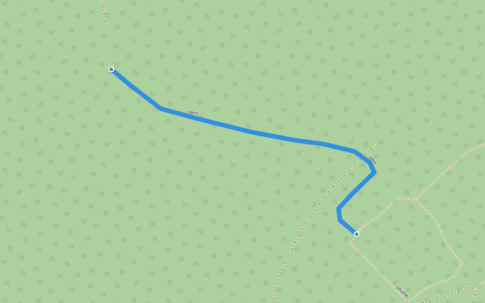 vert walking route map in Saint-Hippolyte