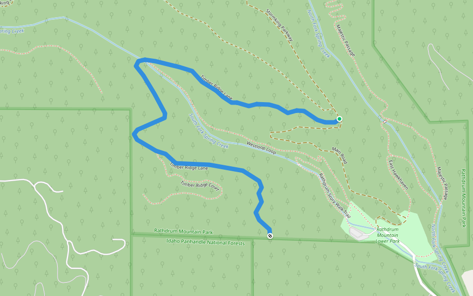 Timber Ridge Lane walking route map in Twin Lakes