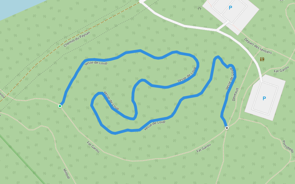Vesse-de-Loup walking route map in Sainte-Adèle