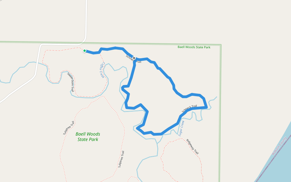 Schneck Trail walking route map in Mount Carmel