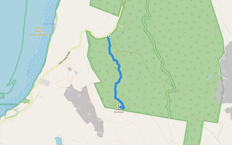 Bippo Penbean walking trail walking route map in North Stradbroke Island