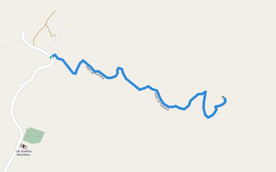 Path of Tsiouka walking route map in Potamia