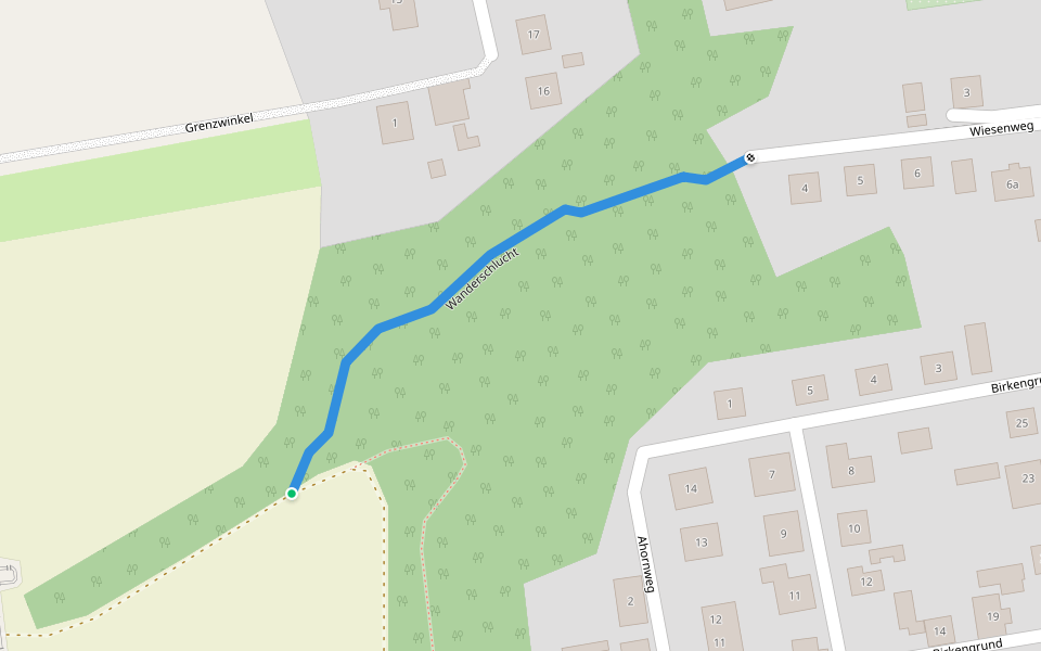 Wanderschlucht walking route map in Spremberg