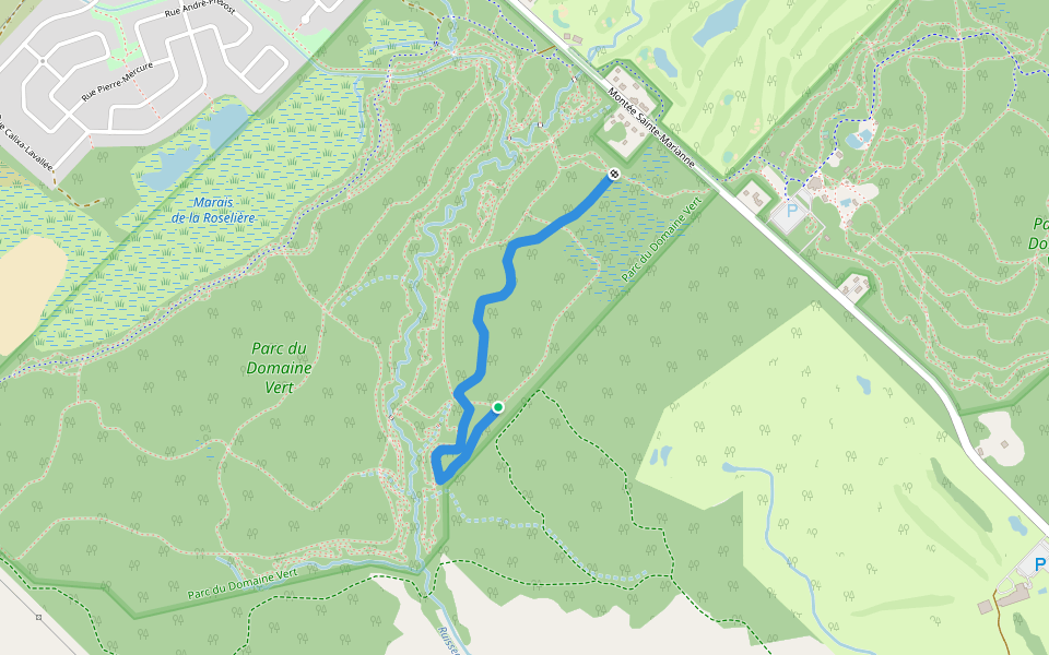 Piste 8 walking route map in Mirabel