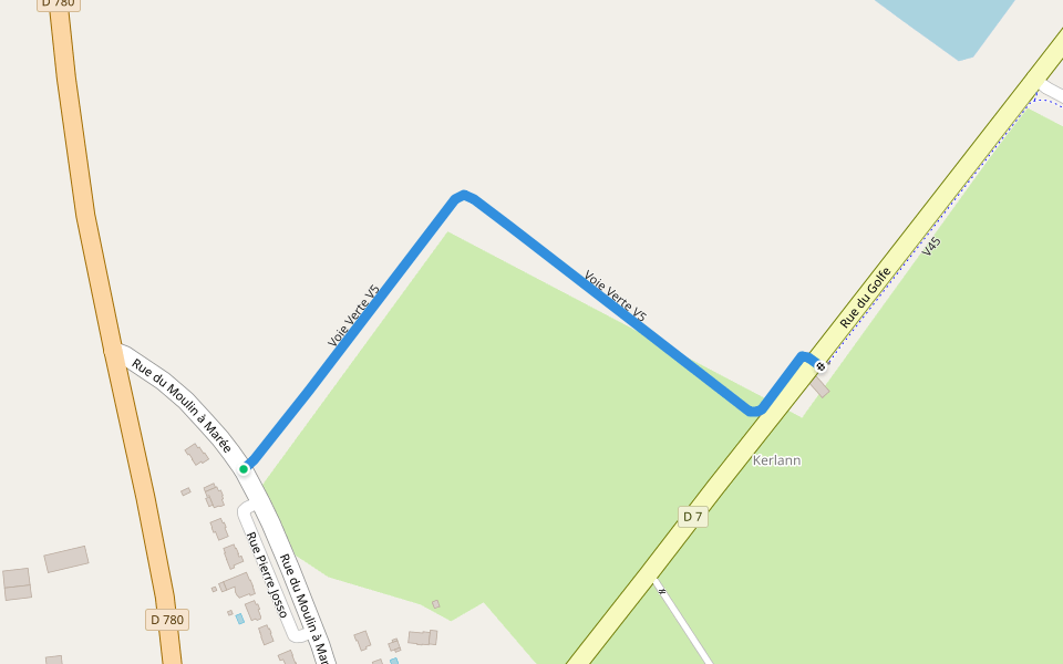 Voie Verte V5 walking route map in Theix-Noyalo