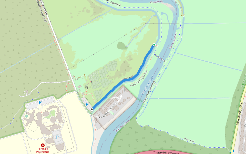 Garden Trail walking route map in Port Coquitlam