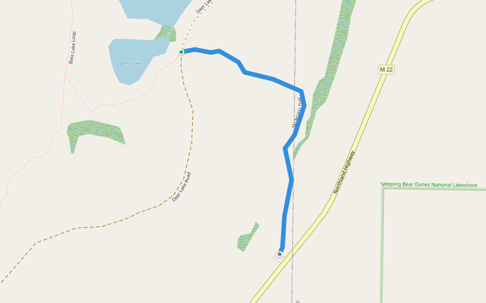 Ski Access Trail walking route map in Honor