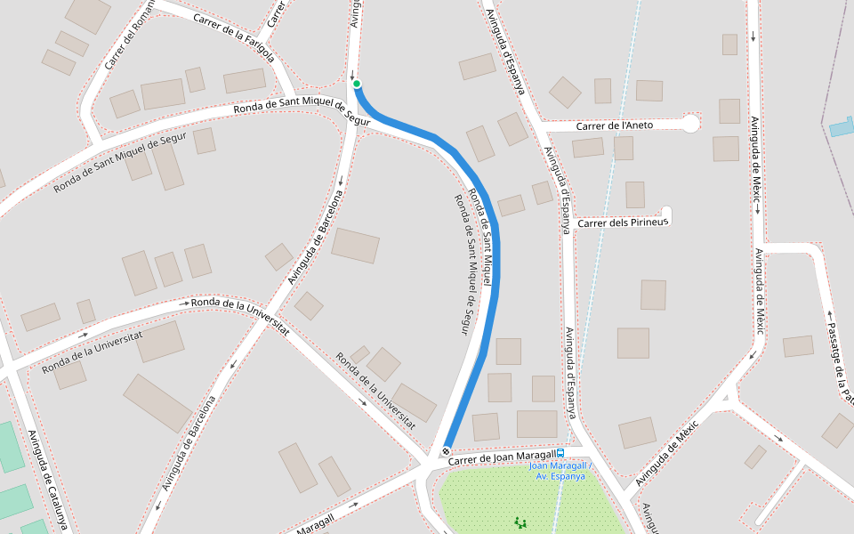 Ronda de Sant Miquel walking route map in Segur de Calafell