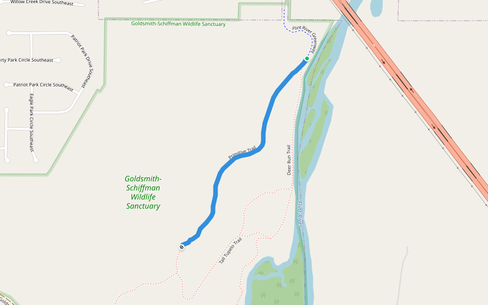 Primitive Trail walking route map in Albertville