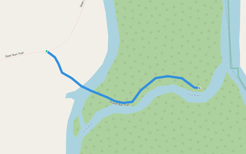 Gravel Bar Trail walking route map in Big Cove