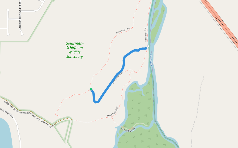 Tall Tupelo Trail walking route map in Big Cove
