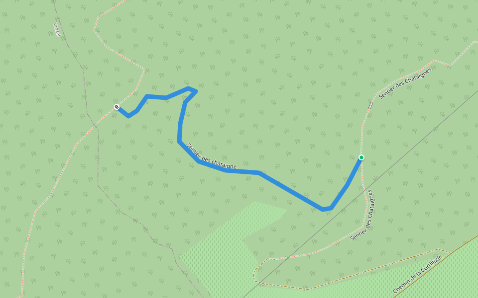 Sentier des chataigne walking route map in Bursins