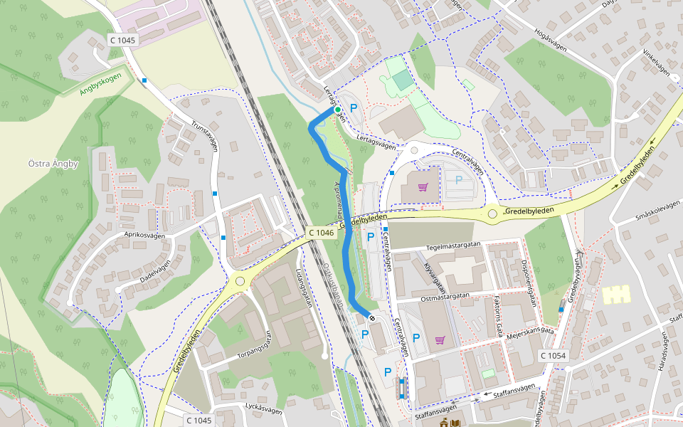 Å promenad walking route map in Bålsta