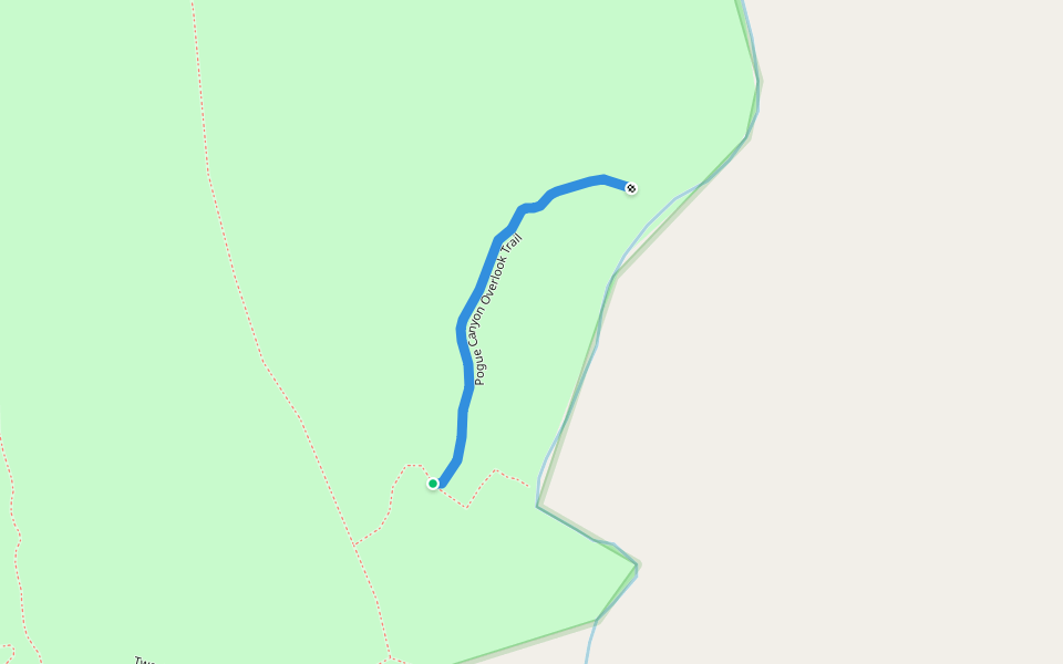 Pogue Canyon Overlook Trail walking route map in Dripping Springs