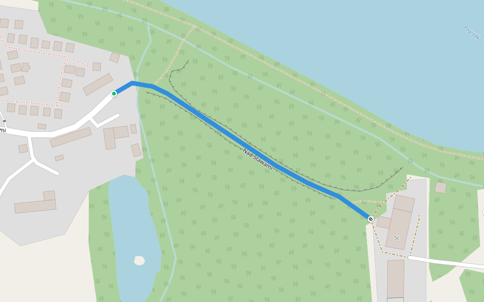 Nad Stawami walking route map in Gębczyce