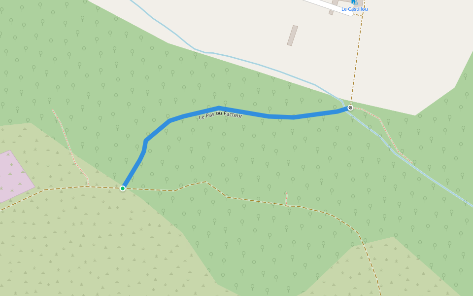 Le pas du facteur walking route map in Luc-sur-Aude