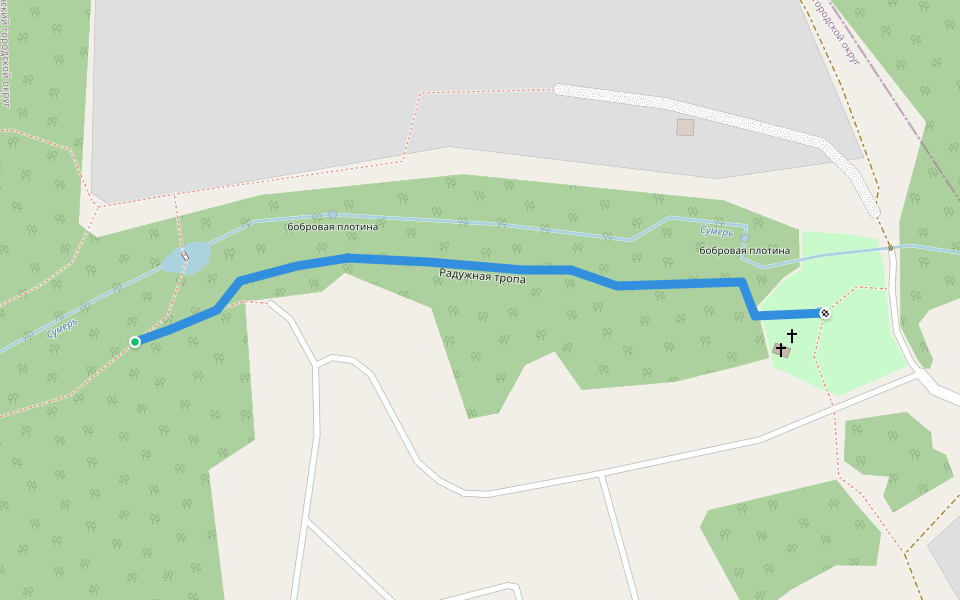 Радужная тропа walking route map in Авиалесоохрана Снт