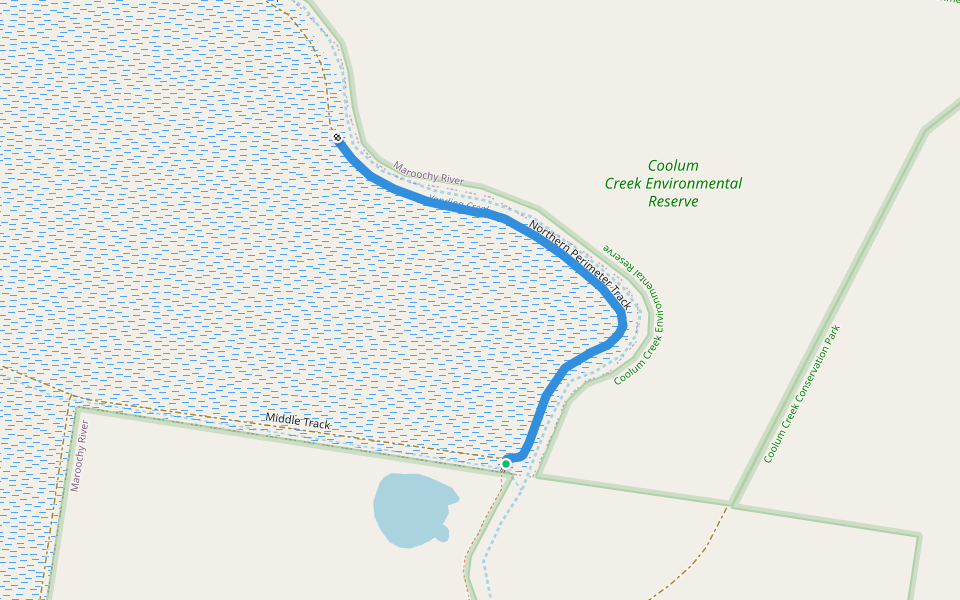 Northern Perimeter Track walking route map in Maroochy River