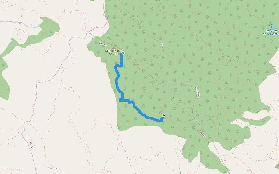 Uralita walking route map in Terrer