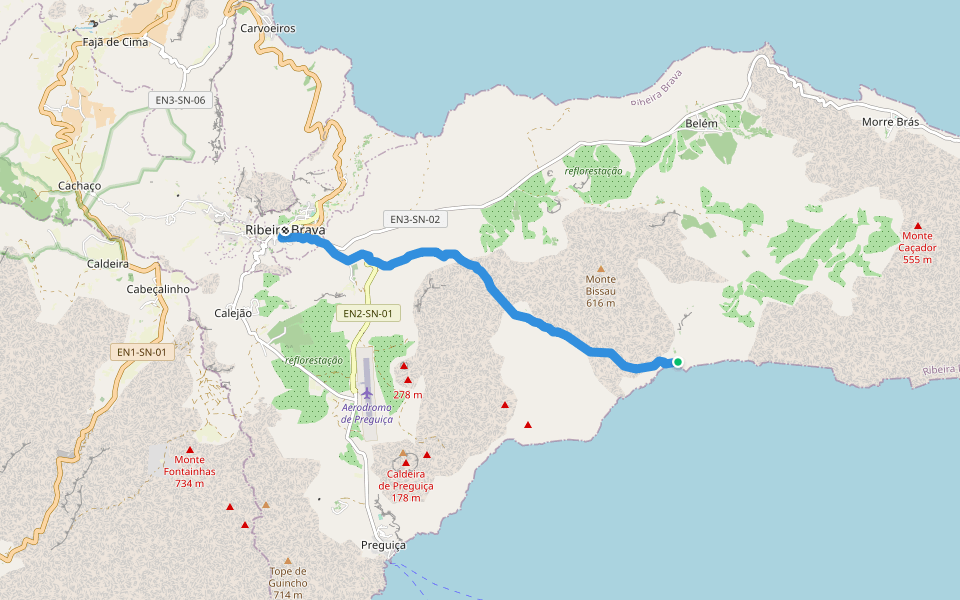 SNP2-Saniclau Trilhas NHA Caminho walking route map in Cachaco