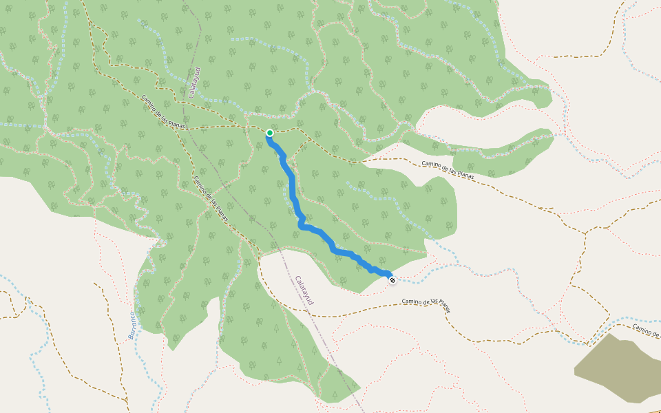 Senda de las Terrazas walking route map in Terrer