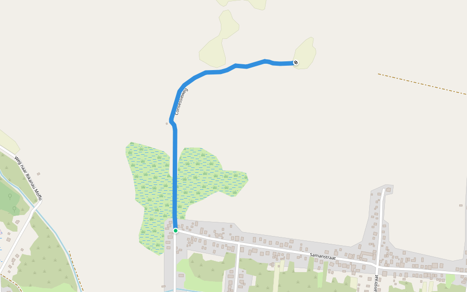 Consessieweg walking route map in Albina