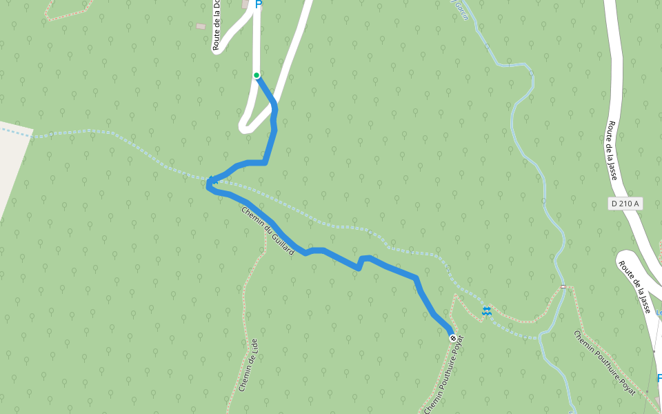 Chemin du Guillard walking route map in Ornon