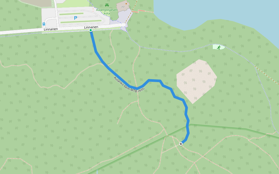Aulanko 6km MTB-reitti walking route map in Hämeenlinna
