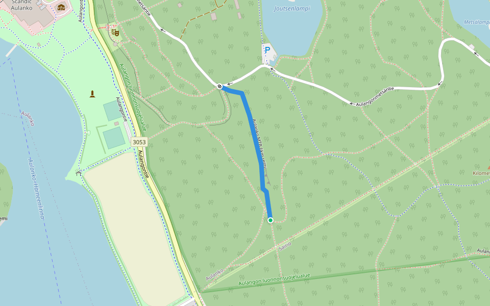 Aulanko MTB 6km reitti walking route map in Hämeenlinna