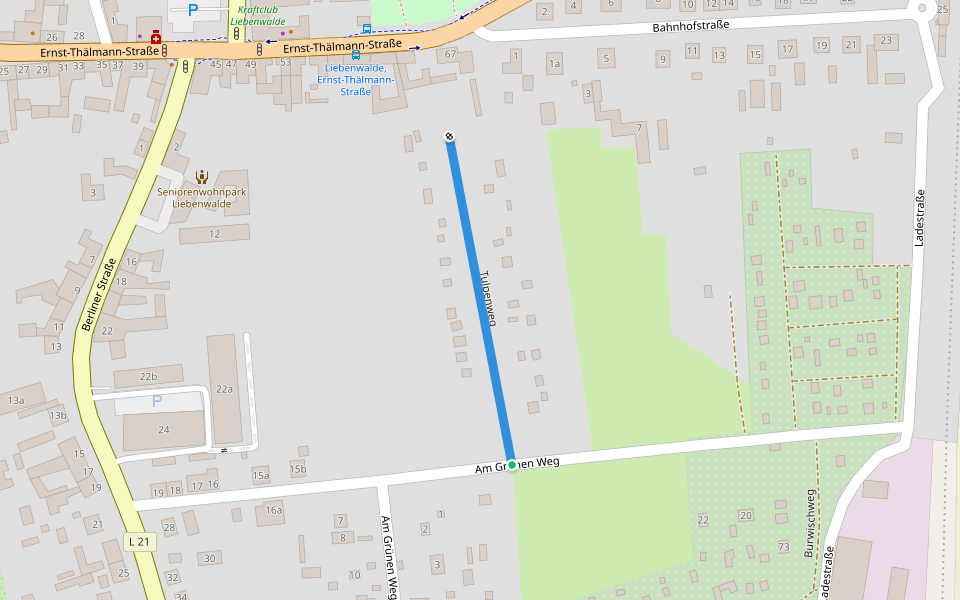 Tulpenweg walking route map in Liebenwalde