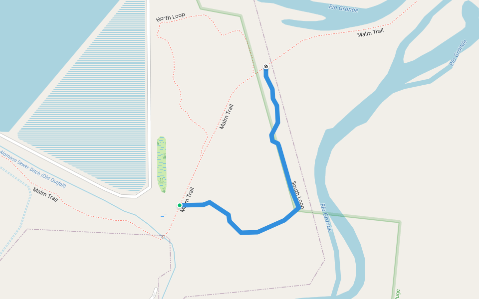 South Loop walking route map in Alamosa