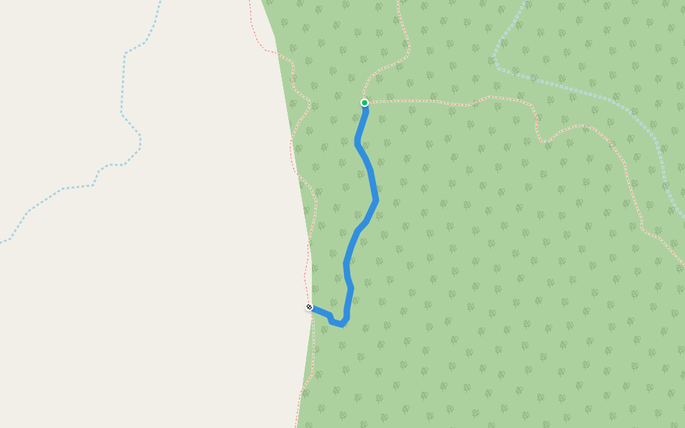 Bajada a La Paloma walking route map in Terrer