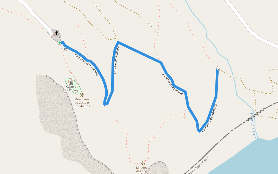 Caminho de Romaria walking route map in Verdelhos