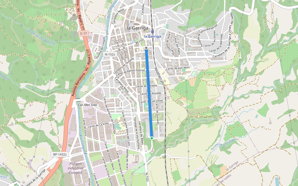 el Passeig walking route map in La Garriga