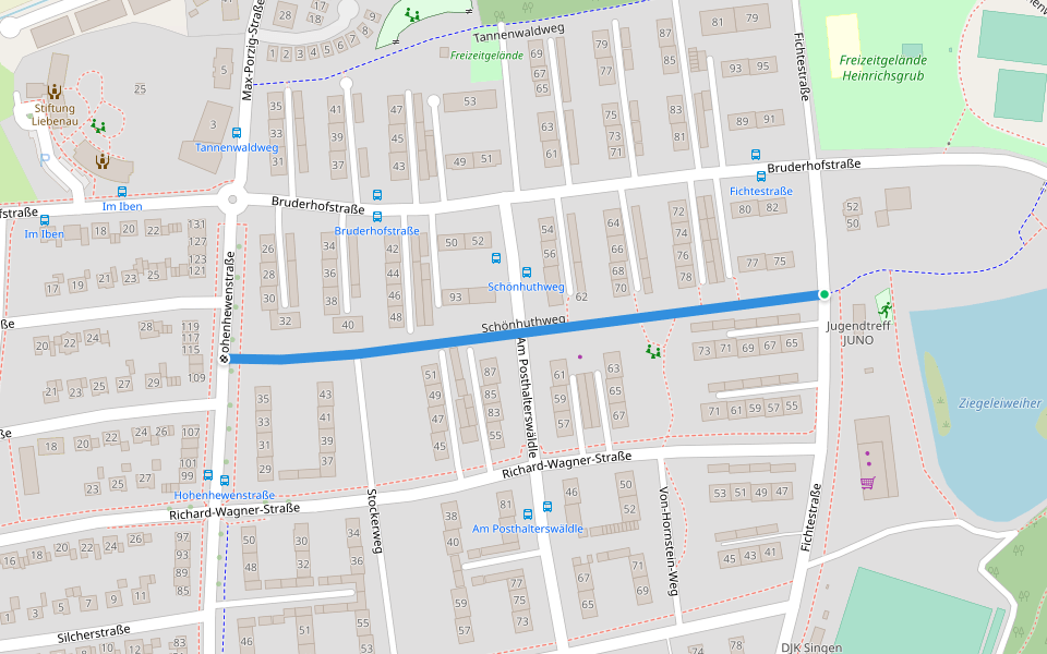 Schönhuthweg walking route map in Singen (Hohentwiel)