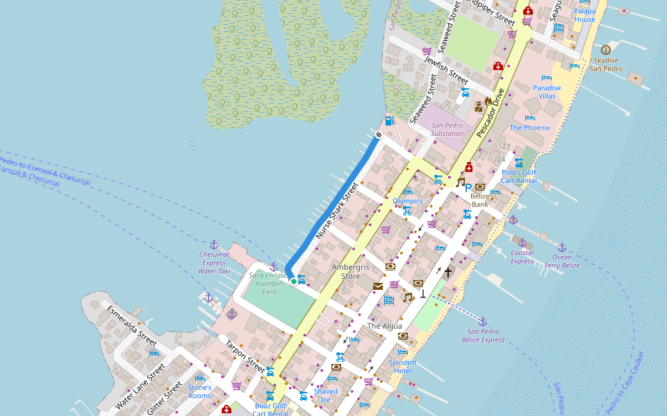 Sunset Board Walk walking route map in Shipstern