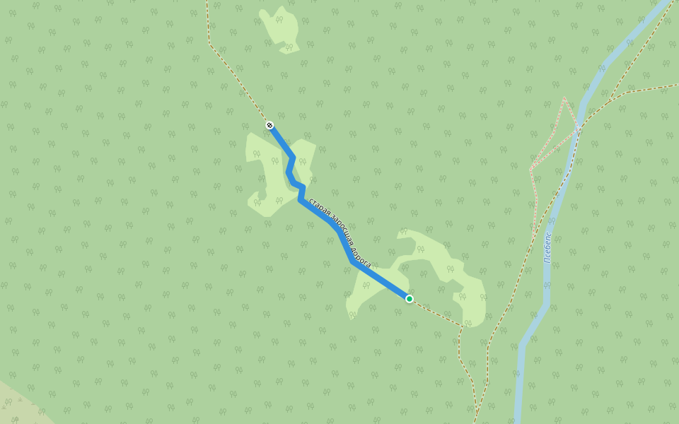 старая заросшая дорога walking route map in Pavlovskiy